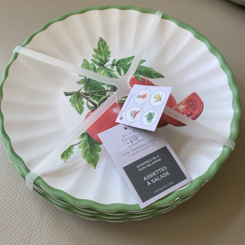 Melamine Salad plate set of 4 by THE FARMHOUSE Rachael Ashwell